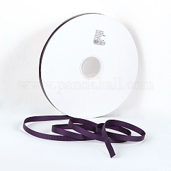 Polyester Grosgrain Ribbon, Plum, 3/8inch(9.5mm), about 100yards/roll(91.44m/roll)