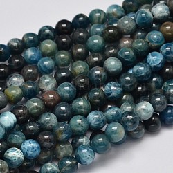 Round Natural Apatite Beads Strands, Grade AB, 6~7mm, Hole: 0.8mm, about 64pcs/strand, 15.7 inch