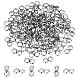 PH PandaHall 100pcs Double Ring Spacer Beads Stainless Steel Spacer Bars 2-Hole Spacer Beads Double Ring Slider Beads for Leather Cord Necklace Bracelets Jewelry Making, 1.8mm Hole