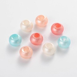 Spray Painted Glass Beads, Rondelle, Mixed Color, 10~11x7.5~8mm, Hole: 3~3.5mm