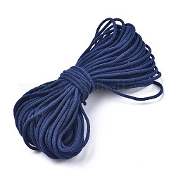 Bande élastique en nylon pour boucle d'oreille, couvre-bouche cordon élastique, matériau de couverture buccale jetable bricolage, bleu de Prusse, 2~3 mm, 5 paquet / sac, 10 yard / bundle