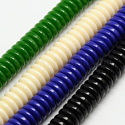 Abalorios de imitación de color ámbar heishi resina hebras, disco / plano y redondo, color mezclado, 8x2mm, agujero: 2 mm, aproximamente 180~183 pcs / cadena, 15~15.5 pulgada
