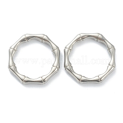 304 Edelstahl verbindet Ringe, Ring, Edelstahl Farbe, 15.5x15x2 mm, Innendurchmesser: 12 mm