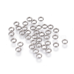 Anello perle in acciaio inox 304, colore acciaio inossidabile, 4x1.5mm, Foro: 2.5 mm