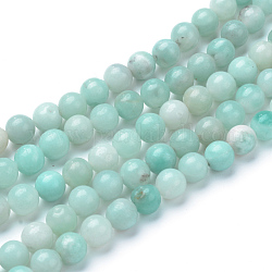 Chapelets de perles en amazonite naturelle, ronde, 4~4.5mm, Trou: 1mm, Environ 83~93 pcs/chapelet, 14.5~15.3 pouce
