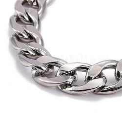 Unisex 304 collares de cadena cubana de acero inoxidable, color acero inoxidable, 18.31 pulgada (46.5 cm)