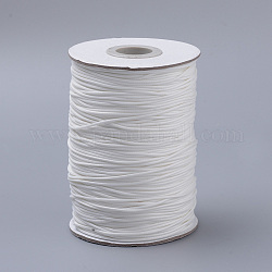 Cordes en polyester ciré coréen tressé, blanc, 1mm, environ 174.97 yards (160 m)/rouleau