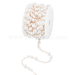 Chgcraft 16.4 pieds chaînes de perles de pelage abs perles chaînes de perles avec des accessoires en laiton pour collier bracelet bijoux bricolage, or clair