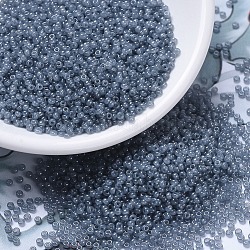 Miyuki runde Rocailles Perlen, japanische Saatperlen, 11/0, (rr2378) transparenter stahlblauer Glanz, 2x1.3 mm, Bohrung: 0.8 mm, ca. 1111 Stk. / 10 g