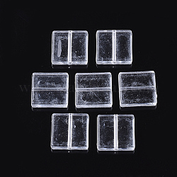 Transparente Acryl Perlen, Viereck, Transparent, 16.5x16.5x4 mm, Bohrung: 1.4 mm