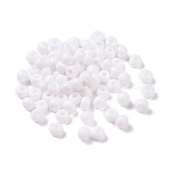Perles acryliques opaques, rondelle, blanc, 5x3.5x3.5mm, Trou: 1.8mm, environ 8500 pcs/500 g