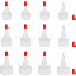 Benecreat 45 Sets 3 Ersatzkappen für PE-Kunststoffflaschen, für Quetschflasche, weiß, 10~49.5x8.5~31.5 mm, 15sets / style