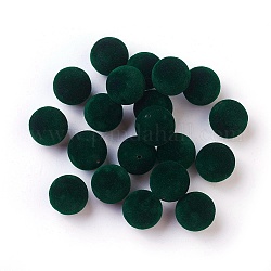 Perles acryliques flocky, la moitié foré, ronde, gris foncé, 14mm, Trou: 1.6mm