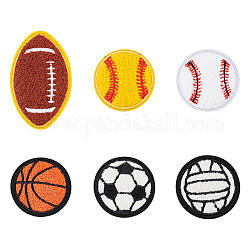 FINGERINSPIRE 12 PCS Chenille Ball Embroidery Patches Iron on Patches Sport Ball Applique Patches Baseball Basketball Volleyball Football Rugby Patterns Patches for DIY Crafts Jackets Hat Clothes