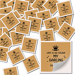 Image de craspire stickers, papier d'emballage, carré avec le mot, Pérou, 6.3x6.3 cm, 30 pièces / kit