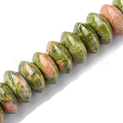 Perline Unakite naturali fili, perline del piattino, rondelle, 12x5.5~6.5mm, Foro: 1.2 mm, circa 33pcs/filo, 7.80~8.82 pollice (19.8~22.4 cm)