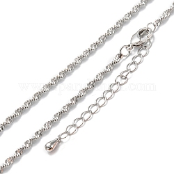 Collane a catena corda in ottone, placcato di lunga durata, Vero platino placcato, 15.94 pollice (40.5 cm)