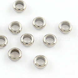 201 espaciador de anillo de acero inoxidable, color acero inoxidable, 5x2mm, agujero: 3 mm
