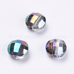 Perles d'imitation cristal autrichien, grade AAA, facette, plat rond, colorées, 6x4mm, Trou: 0.7~0.9mm