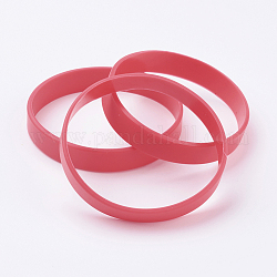 Braccialetti di braccialetti in silicone, bracciali cordone, rosso, 2-1/2 pollice (63 mm), 6x2mm