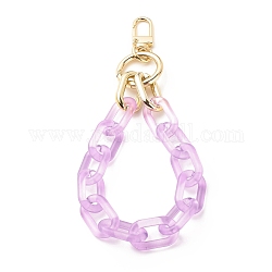 Transparent Acrylic Cable Chain Wristlet Straps, with Swivel Clasps, Purse Accessories, Plum, 310mm