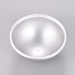 Moule de bombe de bain en alliage d'aluminium, pour les bombes de bain savons artisanaux, demi-rond, couleur d'argent, 67.5x34mm