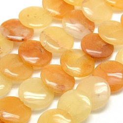 Lentil Yellow Aventurine Beads Strands, 20x5mm, Hole: 1mm, about 24pcs/strand, 15 inch