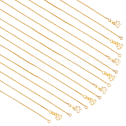 PH PandaHall 18K Gold Plated Cable Box Chain Necklaces