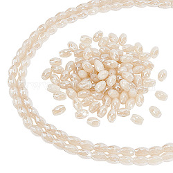 Arricraft 2 brins galvanoplastie perles de verre brins, arc-en-ciel plaqué, facette, ovale, blanc antique, 11~12x8mm, Trou: 1mm, Environ 60 pcs/chapelet, 27.56 pouce
