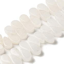 Chapelets de perles de jade blanche naturelle, larme, top foré, 9~10x5~5.5x3.5~4mm, Trou: 0.7mm, Environ 40~48 pcs/chapelet, 7.09~7.28'' (18~18.5cm).