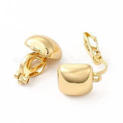 Boucles d'oreilles à clip en alliage, avec boucles horizontales, carrée, or, 17x10x16mm, Trou: 1.2mm