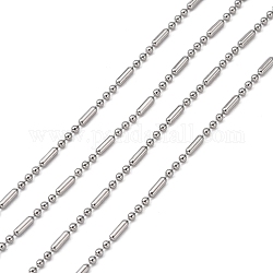 304 Edelstahl-Kugelketten, dekorative Kugel Perlen-Kette, Edelstahl Farbe, 1.5 mm