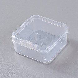 Пластиковые коробки, контейнеры для хранения бисера, квадратный, прозрачные, 4.5x4.5x2 см, Внутренний диаметр: 4.1x4.1 cm