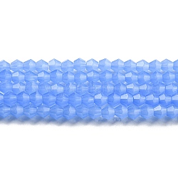 Chapelets de perles en verre imitation jade, facette, Toupie, Dodger bleu, 4x4mm, Trou: 0.8mm, Environ 87~98 pcs/chapelet, 12.76~14.61 pouce (32.4~37.1 cm)