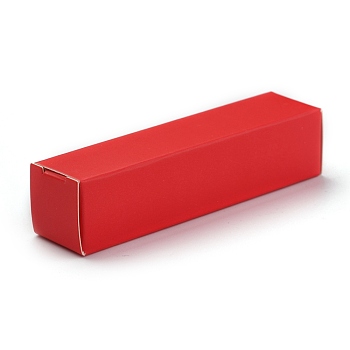 折りたたみ式クラフト紙箱  口紅包装用  長方形  クリムゾン  14.5x4x0.15cm CON-K008-B-06