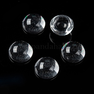 Transparent halbrund Glas Cabochons&nbsp;GGLA-R027-10mm-1