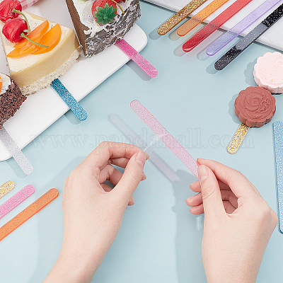 Wholesale AHANDMAKER 30Pcs 10 Colors Reusable Acrylic Paillette Cakesicle  Sticks 