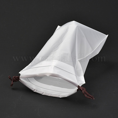 Plastic Frosted Drawstring Bags, Rectangle, None Pattern, 20x16x0.02~0.2cm
