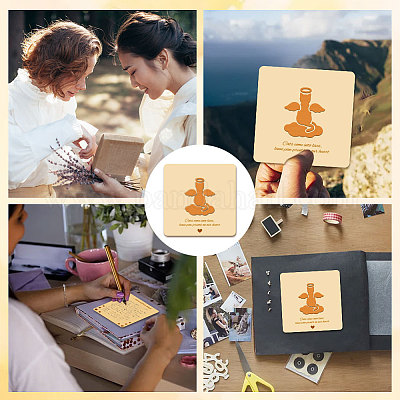 Cartes commémoratives en bois&nbsp;WOOD-WH0040-001-1
