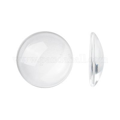 Transparent Glass Cabochons, Clear Dome Cabochon for Cameo Photo Pendant  Jewelry Making, Clear, 15.5~16x4~5mm