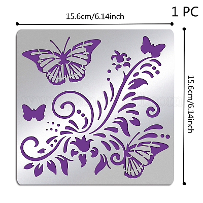 Wood Burning Stencil Flowers Stainless Steel Metal Stencils Template for  Wood Carving Drawing Engraving and Scrapbooking Project 