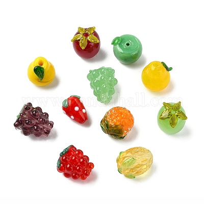 16pcs 16 Arten handgemachte Bunte Malerei-Perlen&nbsp;LAMP-CJ0002-78-1
