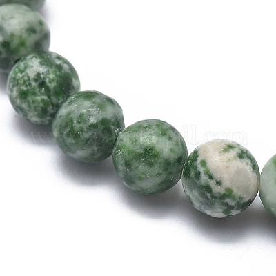 Bracciali elasticizzati con perle di diaspro verde naturale&nbsp;BJEW-K212-B-017-1