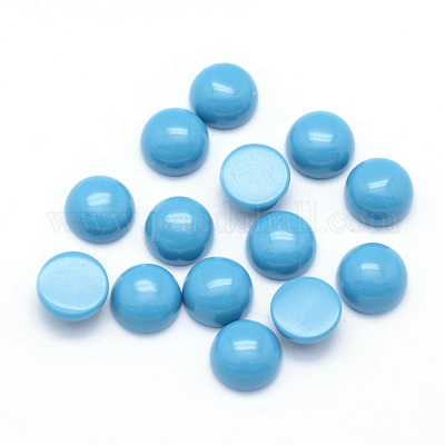 Synthetik Türkiscabochons&nbsp;G-P393-R54-6mm-1