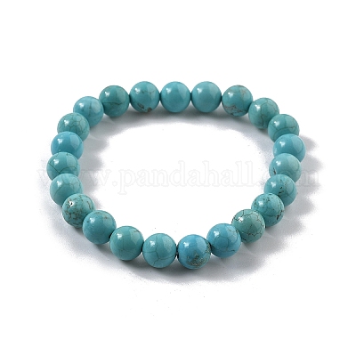 Bracelets extensibles naturels en perle d'howlite&nbsp;BJEW-K212-B-011-1