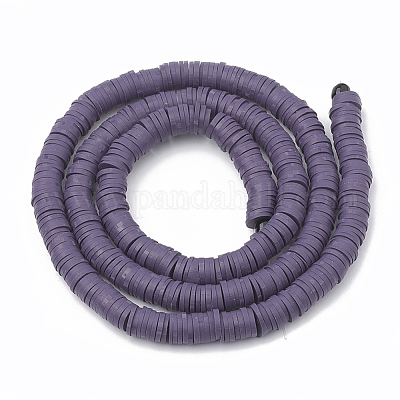 Flache runde handgemachte Polymer Clay Perle Spacer&nbsp;CLAY-R067-3.0mm-04-1