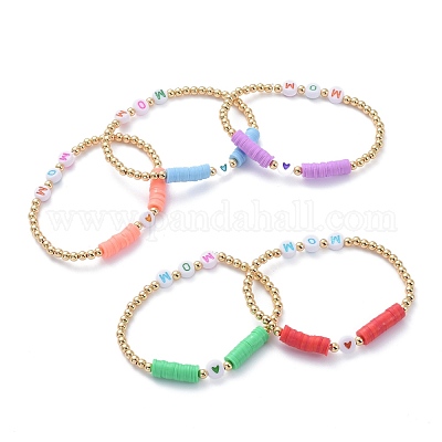 Initial Clay Beads Bracelets