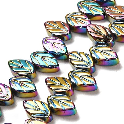 Chapelets de perles en verre électroplaqué&nbsp;EGLA-B004-02A-FP02-1