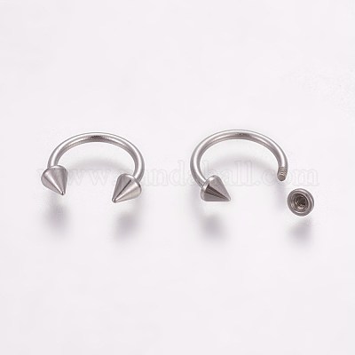 Stainless steel piercing - simple horse-shoe with glossy balls, width 4 mm