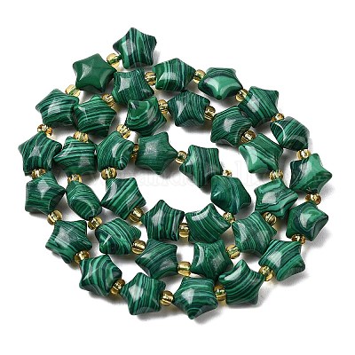Synthese-Malachit-Perlenstränge&nbsp;G-Z080-A31-10mm-1
